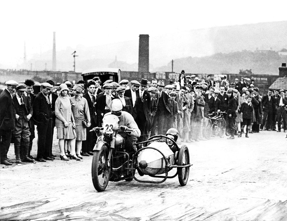 The Cunliffe Brough - at the Stalybridge Speed Trials, Jack Cunliffe launches his Brough-Superior JAP